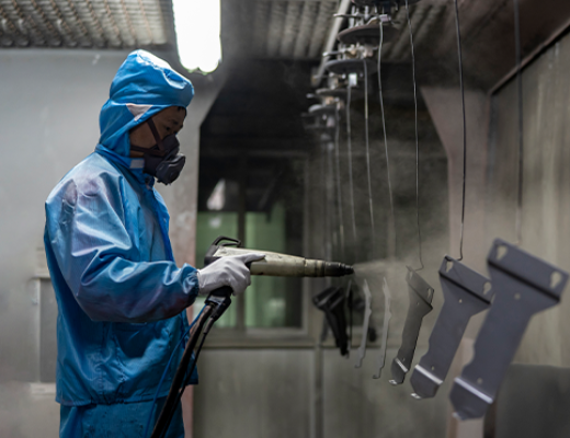 Peças de revestimento em pó